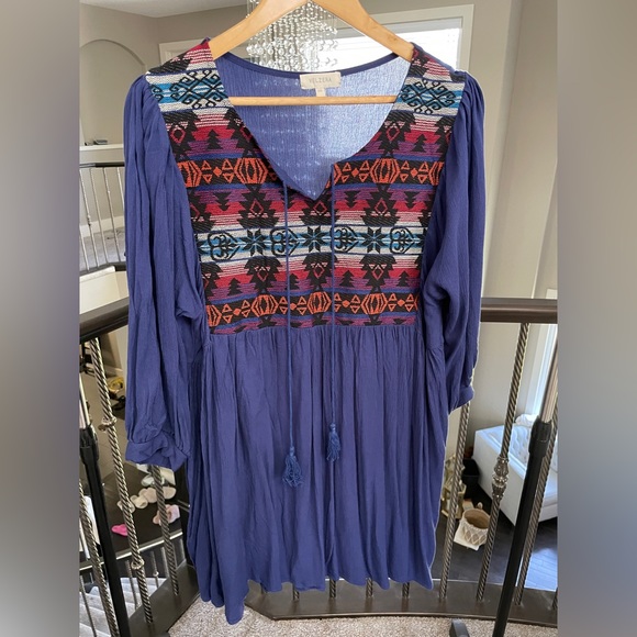 Boho Puff Sleeve Dress Size 2X - Picture 1 of 3